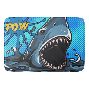 Shark Attack POW Superheld Comic Water Splat Badmat