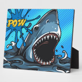 Shark Attack POW Superheld Comic Water Splat Fotoplaat (Zijkant)
