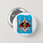 Shark Attack! Ronde Button 5,7 Cm (Voorkant /achterkant)