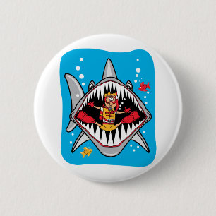 Shark Attack! Ronde Button 5,7 Cm