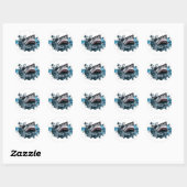 Shark Attack Ronde Sticker (Vel)