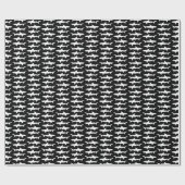 Shark Attack School of Sharks Black and White Cadeaupapier (Vlak)