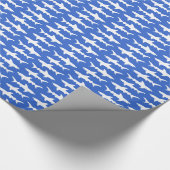 Shark Attack School of Sharks Blue and White Cadeaupapier (Hoek)