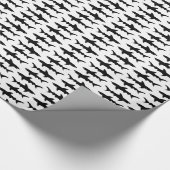 Shark Attack School of Sharks Zwart-wit Cadeaupapier (Hoek)