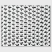 Shark Attack School of Sharks Zwart-wit Cadeaupapier (Vlak)