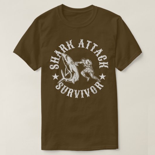 Shark Attack Survivor T-shirt Distress Bite (Design voorkant)