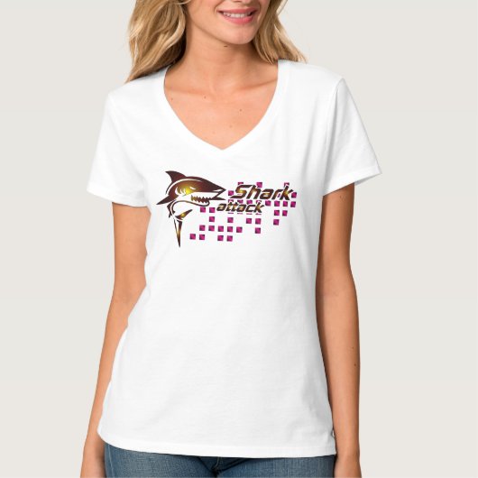 Shark Attack V-Shirt T-shirt (Voorkant)
