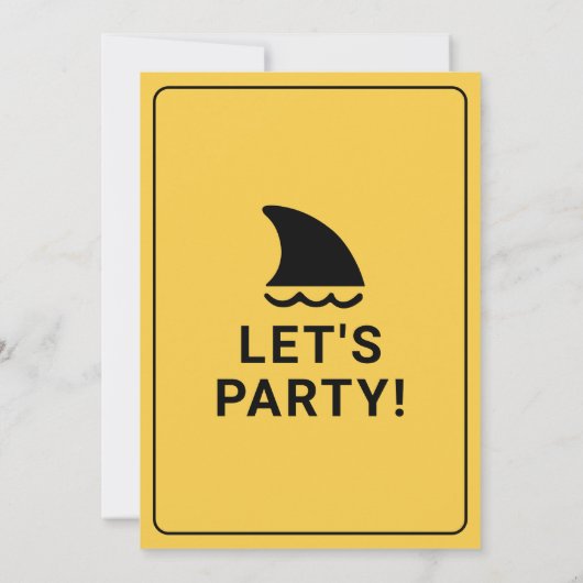 Shark Attack Verjaardag Pool Party Uitnodiging (Achterkant)