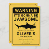 Shark Attack Verjaardag Pool Party Uitnodiging (Voorkant / Achterkant)