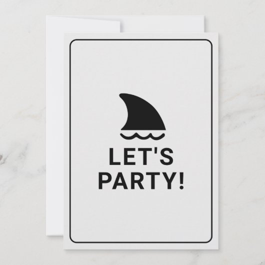 Shark Attack Verjaardag Pool Party Uitnodiging (Achterkant)
