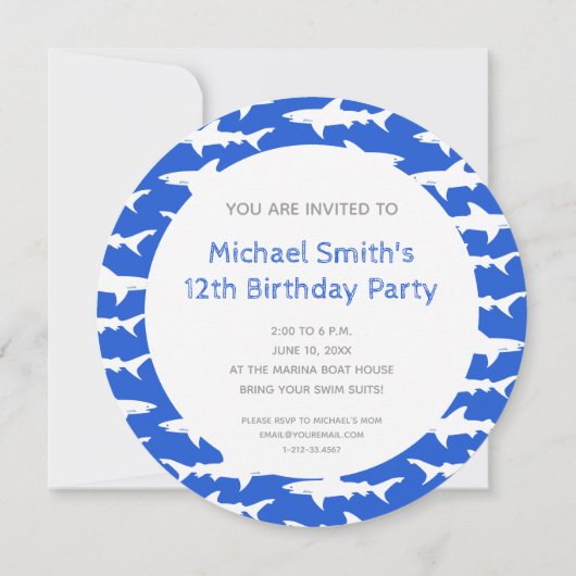 Shark Attack: Verjaardagsfeest op het strand of bo Kaart (Achterkant)