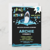 Shark Attack Verjaardagsfeestje Shark Boys Pool Pa Kaart (Voorkant)