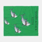 "SHARK ATTACK" vlootsdeken en persoonlijke naam. Fleece Deken (Voorkant (Horizontaal))