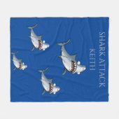 "SHARK ATTACK" vlootsdeken en persoonlijke naam. Fleece Deken (Voorkant (Horizontaal))