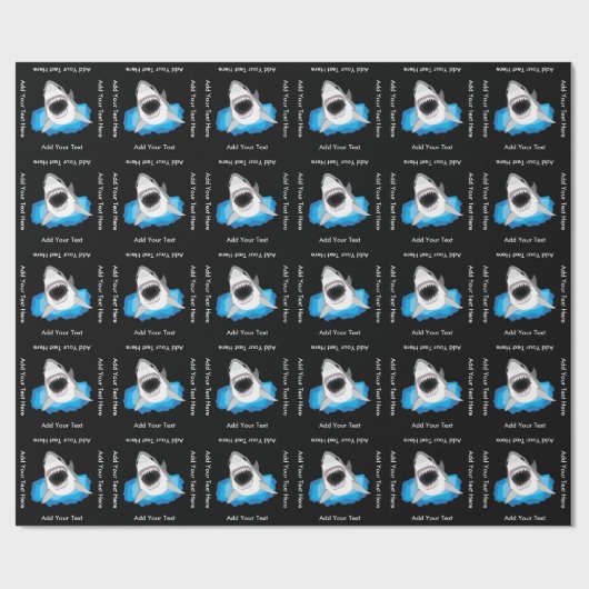 Shark Attack - Voeg uw eigen Funny Caption toe Cadeaupapier (Vlak)