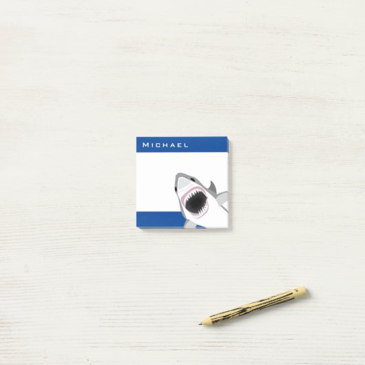 Shark Attack voegt Jouw naam toe Funny Post-it® Notes (Op bureau)