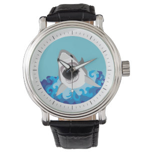 Shark Attack - Witte haai Horloge