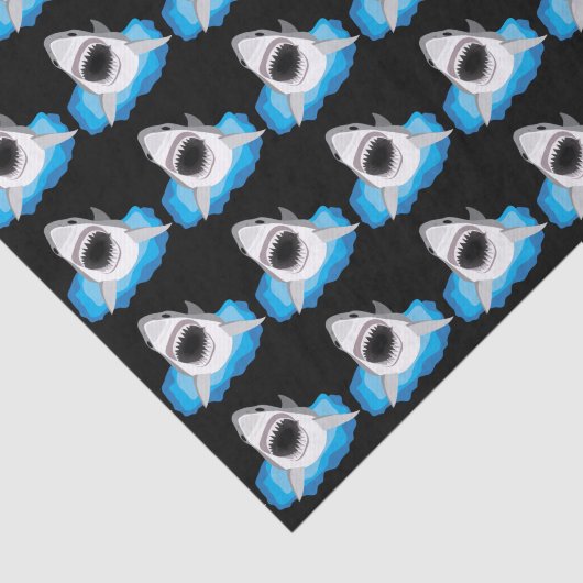 Shark Attack - Witte haai Tissuepapier (Detail)