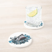 Shark Attack Zandsteen Onderzetter (Zijkant)