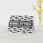 Shark Attack Zwart-witte haaien Patroon Kaart (Gele Bloem)