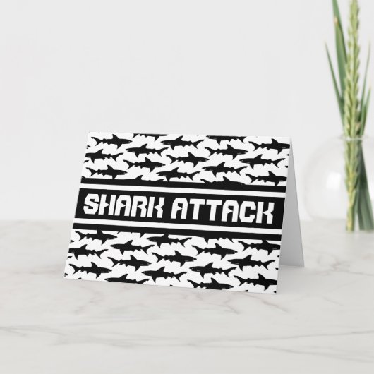 Shark Attack Zwart-witte haaien Patroon Kaart (Voorkant)