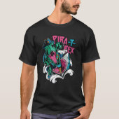 Shark Attacking A rex Pirate Pira rex Rise Time T-shirt (Voorkant)