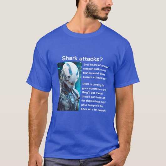 Shark Attacks (v2 donker) T-shirt (Voorkant)