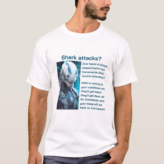 Shark Attacks (v2 licht) T-shirt (Voorkant)