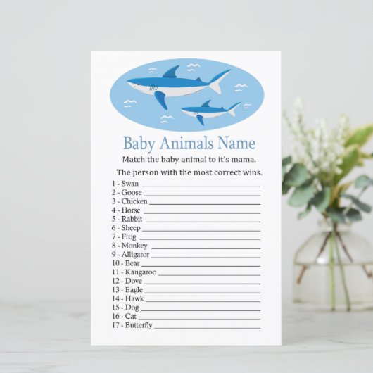 Shark Baby Animals Name Game (Staand voorkant)
