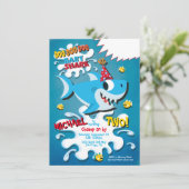 Shark Baby Boy of Girl Birthday Party, uitnodiging (Staand voorkant)
