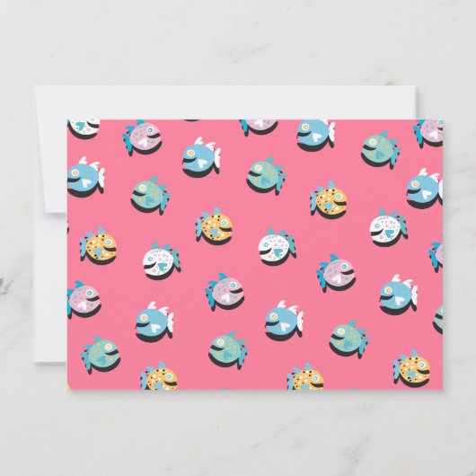 Shark Baby Girl Rainbow Foto Birthday Party Kaart (Achterkant)