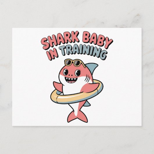 Shark Baby in Training | Kids Feestdagenkaart (Voorkant)