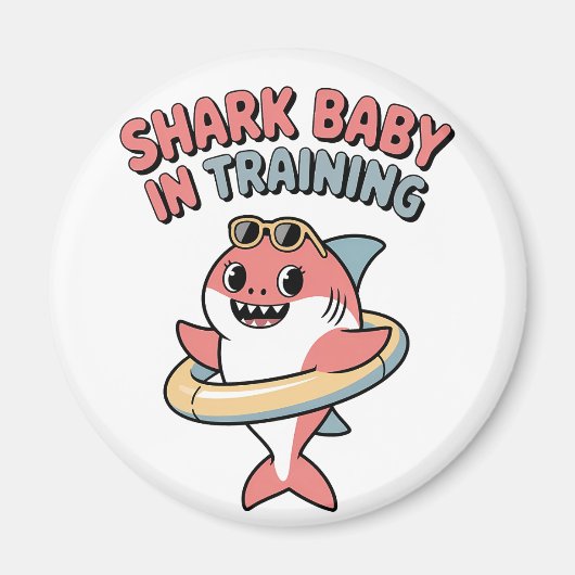 Shark Baby in Training | Kids Magneet (Voorkant)