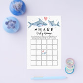 Shark Baby shower Baby Bingo Kaart (Enkel)