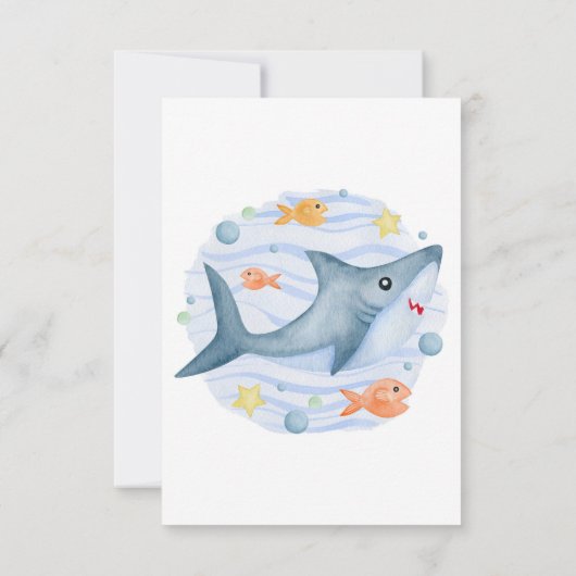 Shark Baby shower bedankkaart (Achterkant)