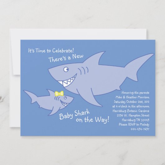Shark Baby shower genderneutraal gecodeerd Kaart (Voorkant)