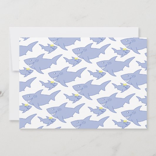 Shark Baby shower genderneutraal gecodeerd Kaart (Achterkant)