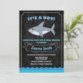 Shark Baby shower Invitation Baby Shark Kaart (Staand voorkant)