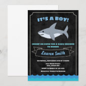 Shark Baby shower Invitation Baby Shark Kaart (Voorkant / Achterkant)