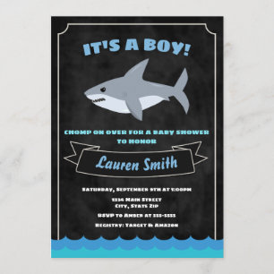 Shark Baby shower Invitation Baby Shark Kaart
