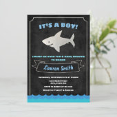 Shark Baby shower Invitation Baby Shark Kaart (Staand voorkant)
