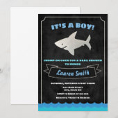 Shark Baby shower Invitation Baby Shark Kaart (Voorkant / Achterkant)