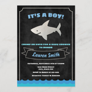 Shark Baby shower Invitation Baby Shark Kaart