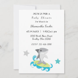 Shark Baby shower Invitation Kaart