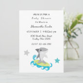 Shark Baby shower Invitation Kaart (Staand voorkant)