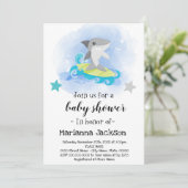 Shark Baby shower Invitation Kaart (Staand voorkant)
