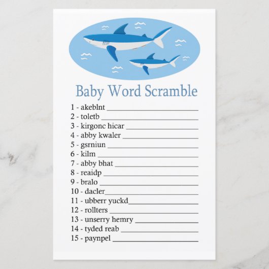 Shark Baby word scramble game (Voorkant)