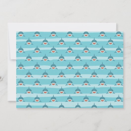 Shark Bait | Fotouitnodiging van Birthday Party Kaart (Achterkant)