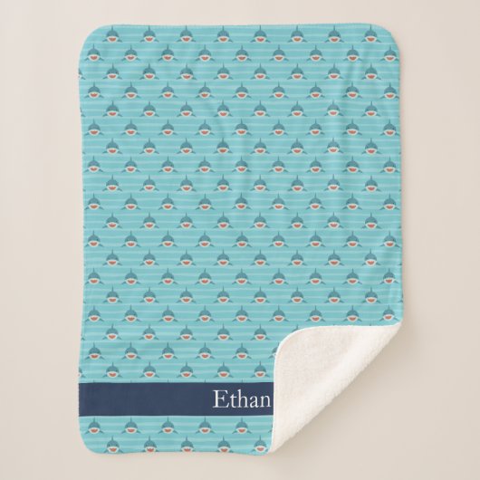 Shark Bait | Gepersonaliseerd Sherpa Deken (Voorkant)