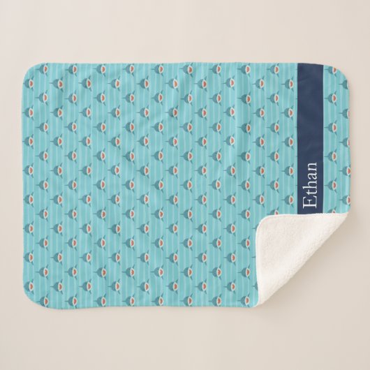 Shark Bait | Gepersonaliseerd Sherpa Deken (Voorkant (horizontaal))